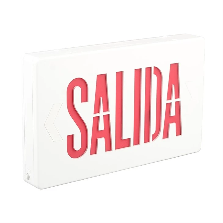 DF-3 Salida Spanish Exit Sign Red Led White Housing With Battery Backup best