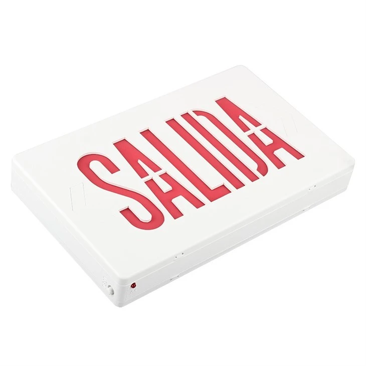 DF-3 Salida Spanish Exit Sign Red Led White Housing With Battery Backup price