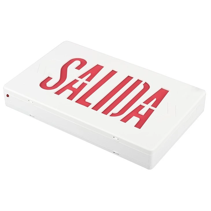 DF-3 Salida Spanish Exit Sign Red Led White Housing With Battery Backup suppliers